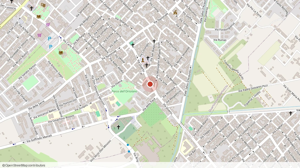 Mappa con la posizione del B&B Fiori e Limoni in Via Quartu 79 a Quartucciu